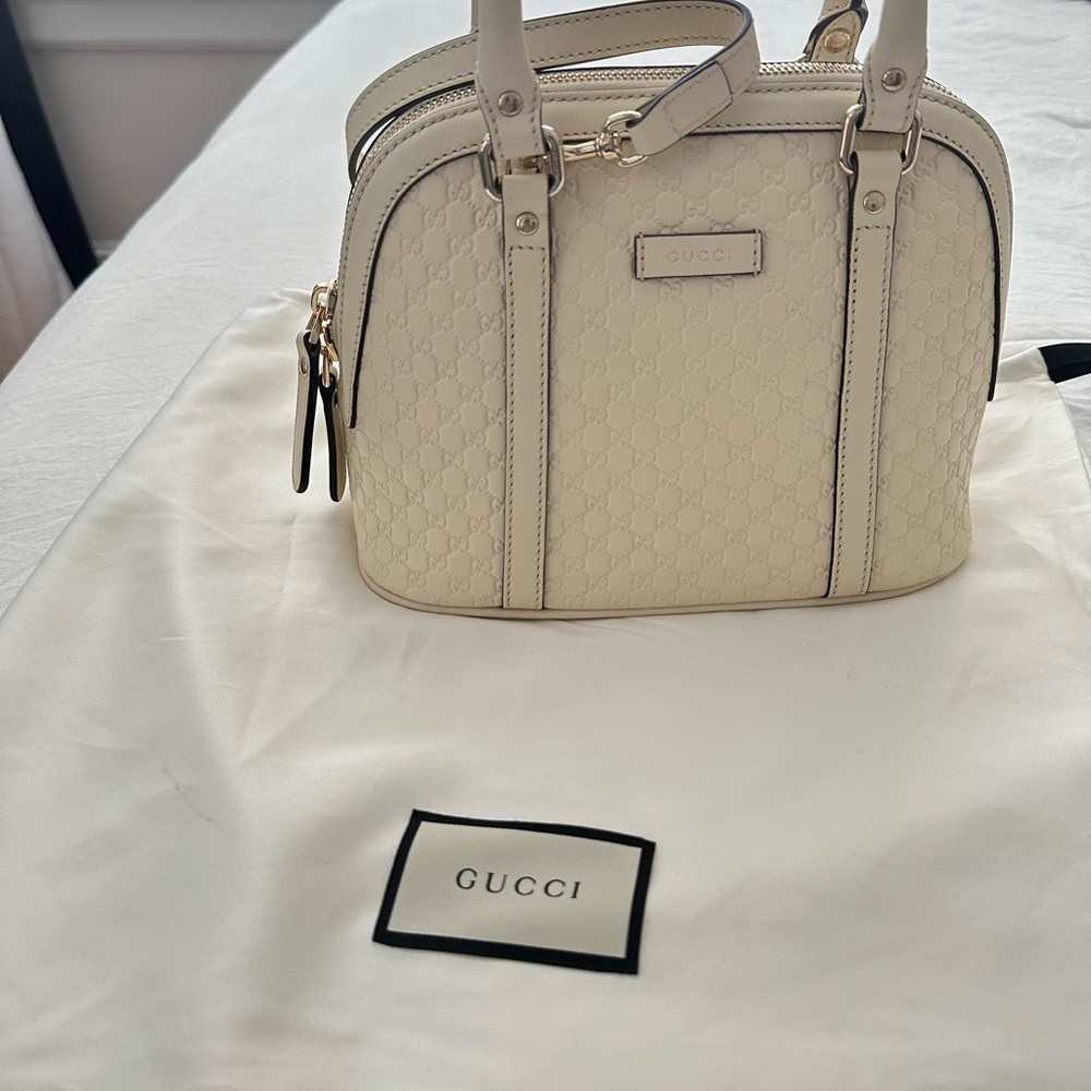 Microguccissima Mini Dome Bag Off White